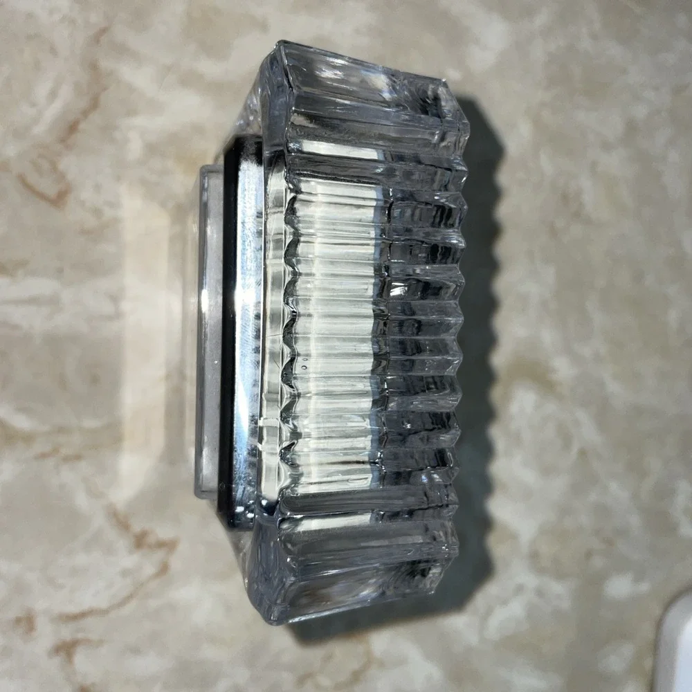 Lead Crystal Framed Square Shelf Quartz Clock TESTED‎ WORKS
